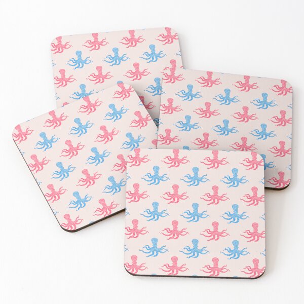 Item preview, Cute Blue and Pink Octopus Seamless Pattern designed and sold by Pevkay97.