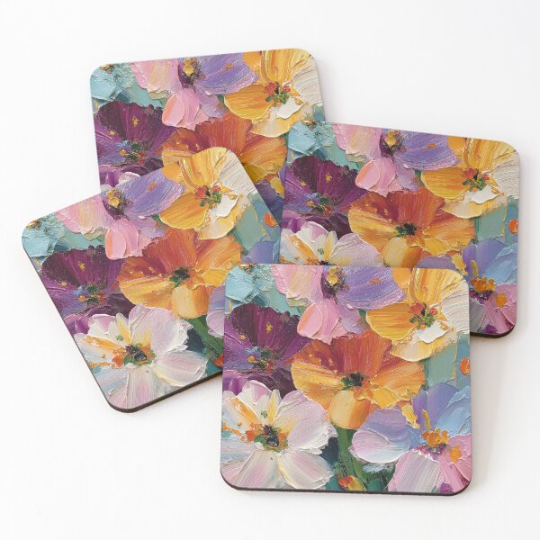 Item preview, Vibrant Colorful Floral Bouquet with Thick Palette Knife Texture designed and sold by colorful-white.