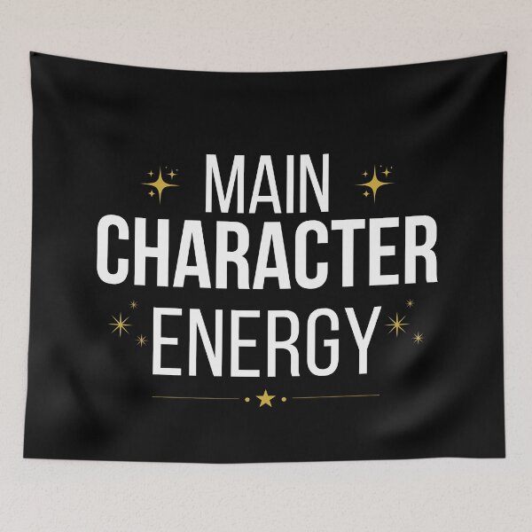 Item preview, Main Character Energy Aesthetic Quote Luxury Minimal Typography Design designed and sold by Uvclick.