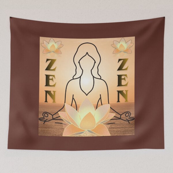 Item preview, Golden Zen Meditation - Boho Floral Yoga Art designed and sold by PaniKulka.