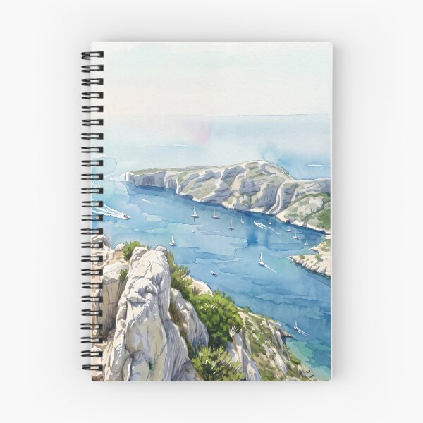 Item preview, Calanques de Cassis in Watercolor Style — Digital Art Transformation from Real Photography designed and sold by M.ALK.Watercolor.