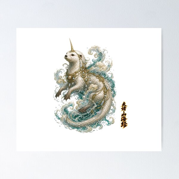 Item preview, Fuzhu The Flood-Beast with Four Horns Shan_Hai_Jing designed and sold by holyminix.
