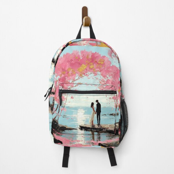 Item preview, Romantic Couple Under Pink Blossoms by Sea designed and sold by colorful-white.
