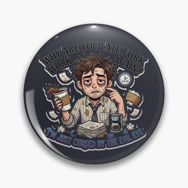 Item preview, Funny Office Humor - Late For Work Evil Eye Curse designed and sold by @SHINTOSARTSTORE.