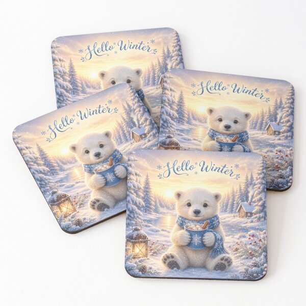 Item preview, Hello Winter – Cute Cozy Polar Bear Illustration designed and sold by IsyLaneDesign.