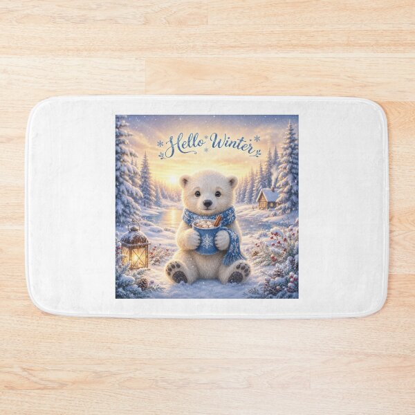 Item preview, Hello Winter – Cute Cozy Polar Bear Illustration designed and sold by IsyLaneDesign.