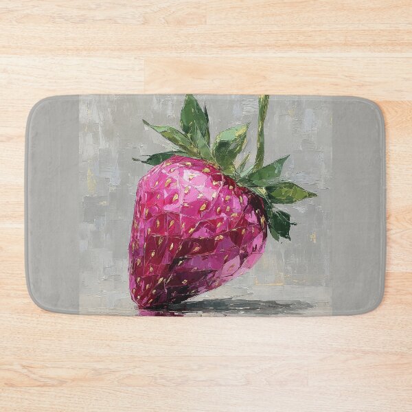 Item preview, Geometric Pink Strawberry with Thick Impasto Texture designed and sold by colorful-white.