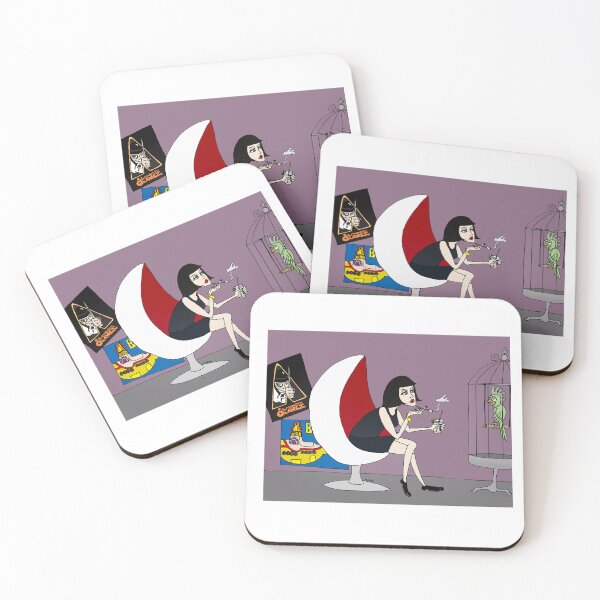 Item preview, Nostalgic Room – Aesthetic Literary Girl with Parrot Art  designed and sold by MyxaART.