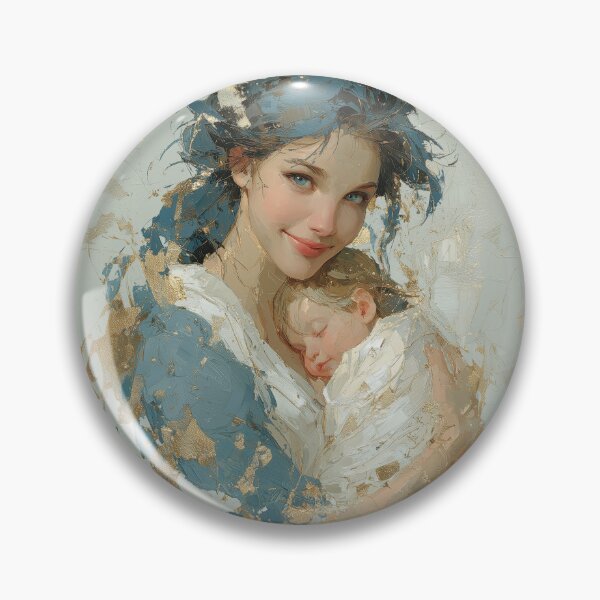 Item preview, Tender Motherhood Embrace with Gold Leaf Accents designed and sold by colorful-white.