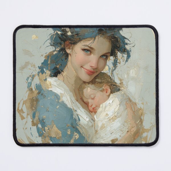 Item preview, Tender Motherhood Embrace with Gold Leaf Accents designed and sold by colorful-white.