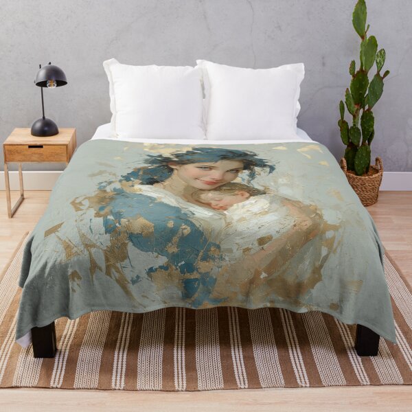 Item preview, Tender Motherhood Embrace with Gold Leaf Accents designed and sold by colorful-white.