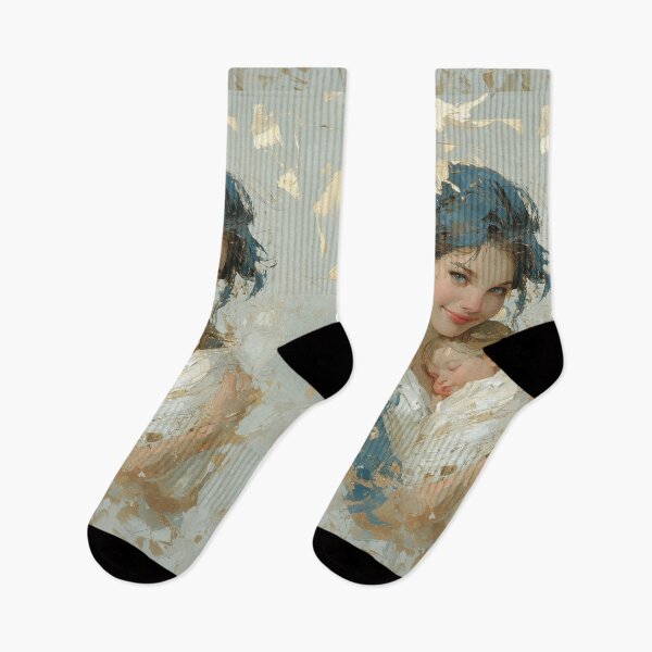 Item preview, Tender Motherhood Embrace with Gold Leaf Accents designed and sold by colorful-white.