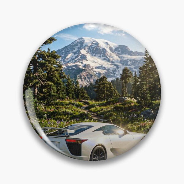 Item preview, White modern sports car in majestic mountain landscape designed and sold by RevUpDesign.