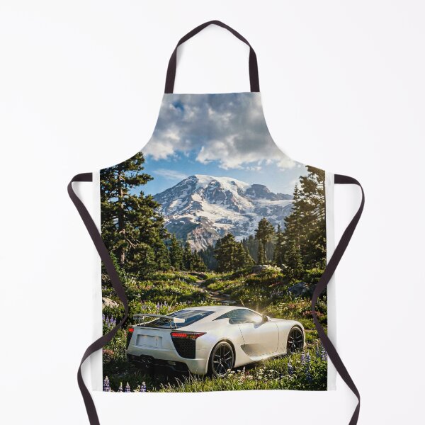Item preview, White modern sports car in majestic mountain landscape designed and sold by RevUpDesign.