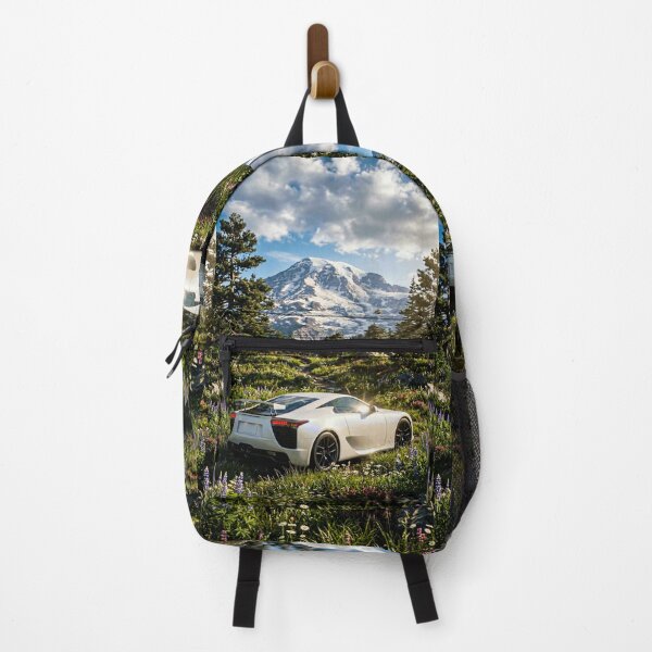 Item preview, White modern sports car in majestic mountain landscape designed and sold by RevUpDesign.