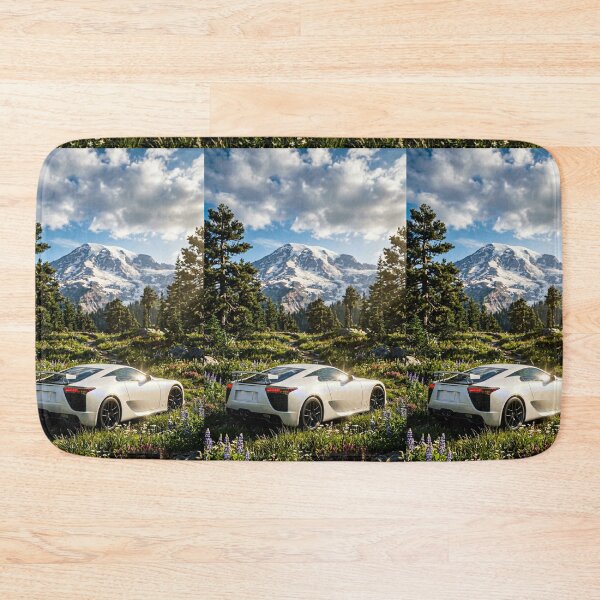 Item preview, White modern sports car in majestic mountain landscape designed and sold by RevUpDesign.