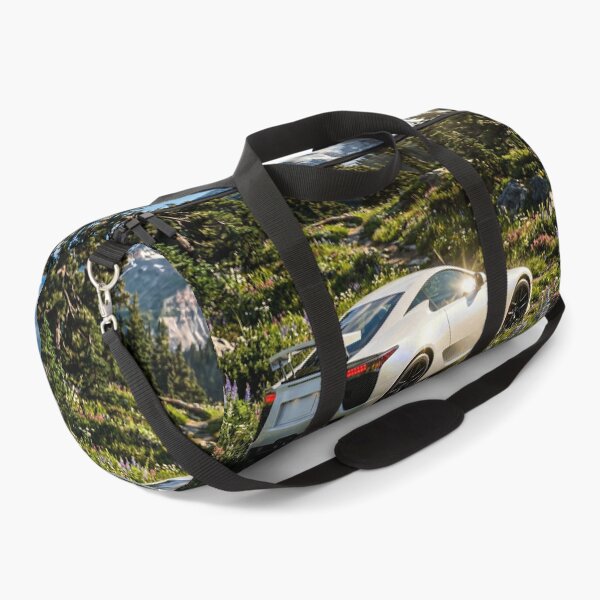 Item preview, White modern sports car in majestic mountain landscape designed and sold by RevUpDesign.