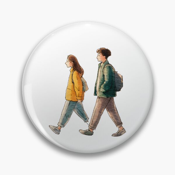 Item preview, Slow Living Aesthetic Walking Couple designed and sold by JaiSoftStudio.