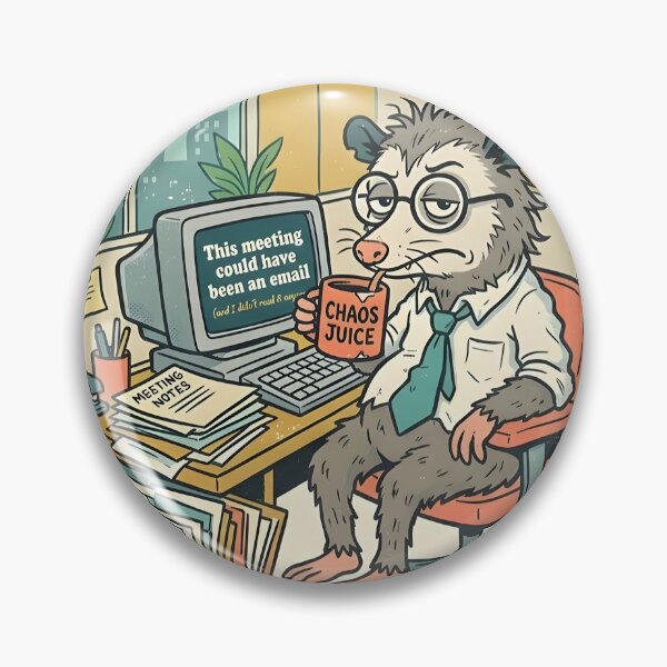 Item preview, Funny Opossum Office Humor | This Meeting Could Have Been An Email | Retro Corporate Chaos designed and sold by SergioMiklos.