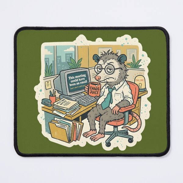 Item preview, Funny Opossum Office Humor | This Meeting Could Have Been An Email | Retro Corporate Chaos designed and sold by SergioMiklos.