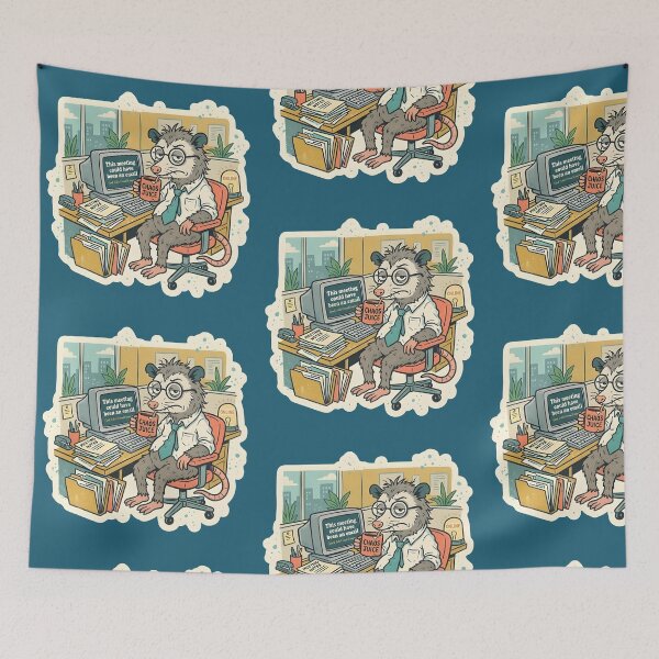 Item preview, Funny Opossum Office Humor | This Meeting Could Have Been An Email | Retro Corporate Chaos designed and sold by SergioMiklos.