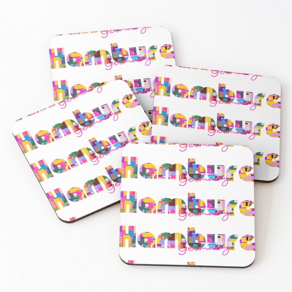 Item preview, Hamburg, Germany, Vibrant Abstract City Typography Art designed and sold by Wanderful-roads.