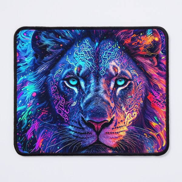 Item preview, Neon Lion King in Cyber Fantasy Style designed and sold by WonderPiks.