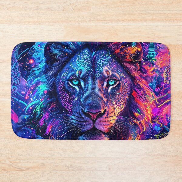 Item preview, Neon Lion King in Cyber Fantasy Style designed and sold by WonderPiks.