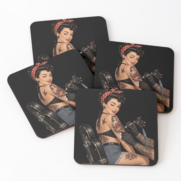 Item preview, Vintage Pin-Up Tattoo Girl – Retro Ink Culture Art Shirt designed and sold by ThreadTheory976.