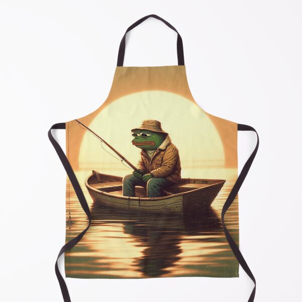 Item preview, Fishing Frog – Sunset Serenity Whimsical Art designed and sold by Dogandesighn.