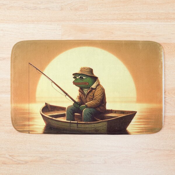 Item preview, Fishing Frog – Sunset Serenity Whimsical Art designed and sold by Dogandesighn.