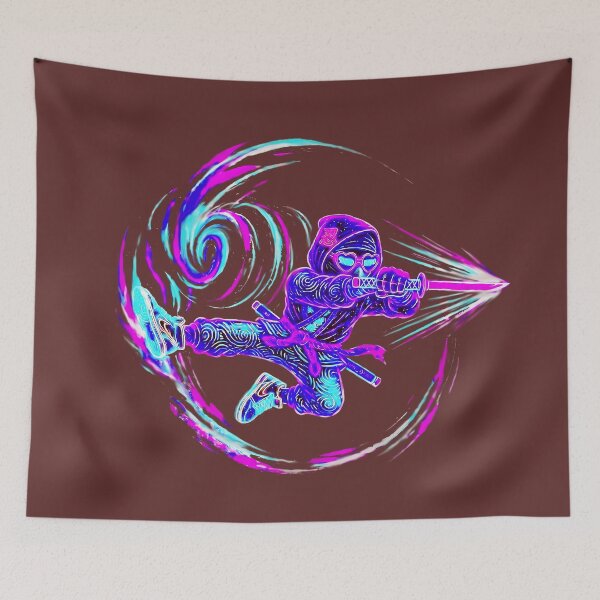 Item preview, Neon Ninja Stickers – Glow Art Designs designed and sold by Cyber-ART-Studio.