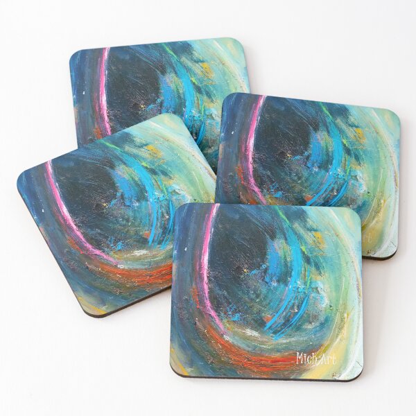Item preview, Abstract art swirling multicolored blue red pink designed and sold by Mich-Art-Print.