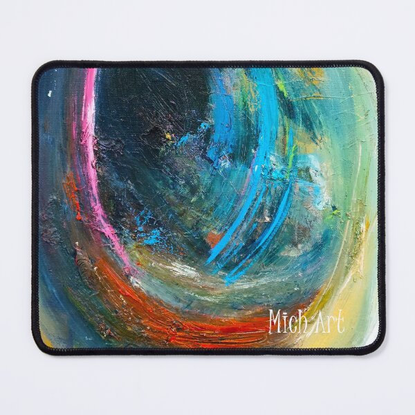 Item preview, Abstract art swirling multicolored blue red pink designed and sold by Mich-Art-Print.