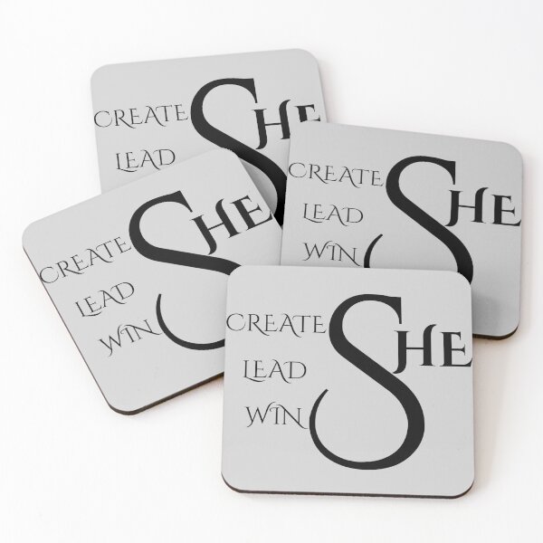 Item preview, She Create Lead Win | Bold Minimalist Typography Art designed and sold by Typomuse-studio.