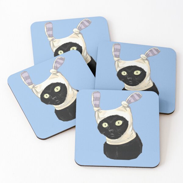 Item preview, Cute Black Cat In Bunny Hood designed and sold by Peac7e.