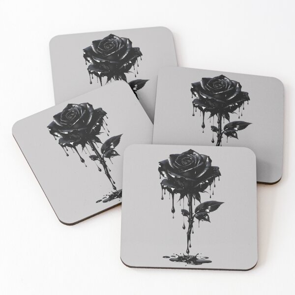 Item preview, Noir Rose | Gothic Ink Drip Illustration & Chiaroscuro Black Rose Graphic designed and sold by Studio77-Gothic.