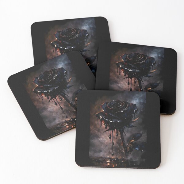 Item preview, Noir Rose | Gothic Chiaroscuro Black Rose & Dripping Ink Digital Painting designed and sold by Studio77-Gothic.