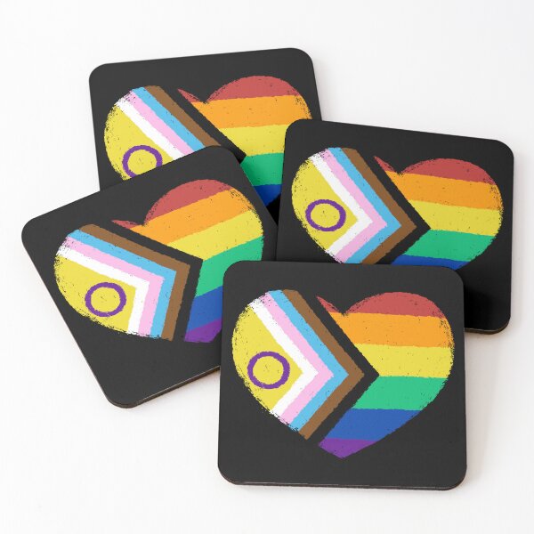 Item preview, Progress Pride Flag Heart designed and sold by xMorfina.