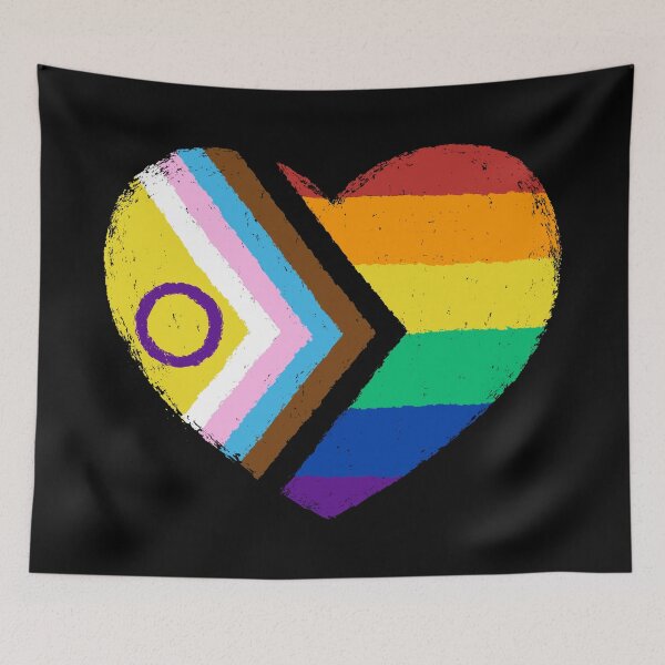 Item preview, Progress Pride Flag Heart designed and sold by xMorfina.
