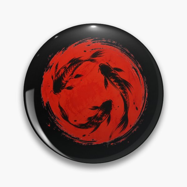 Item preview, Japanese Koi Circle Ink Brush Art – Minimalist Zen Fish Design designed and sold by TheTrendsDesk.