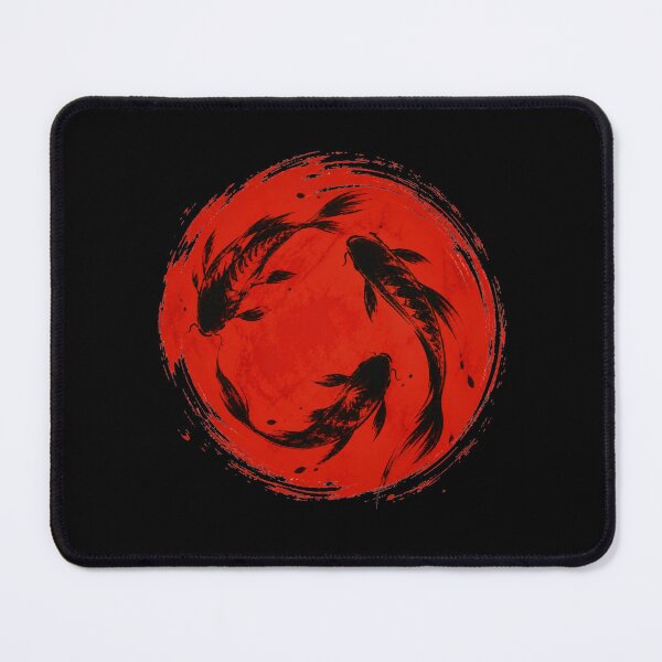 Item preview, Japanese Koi Circle Ink Brush Art – Minimalist Zen Fish Design designed and sold by TheTrendsDesk.