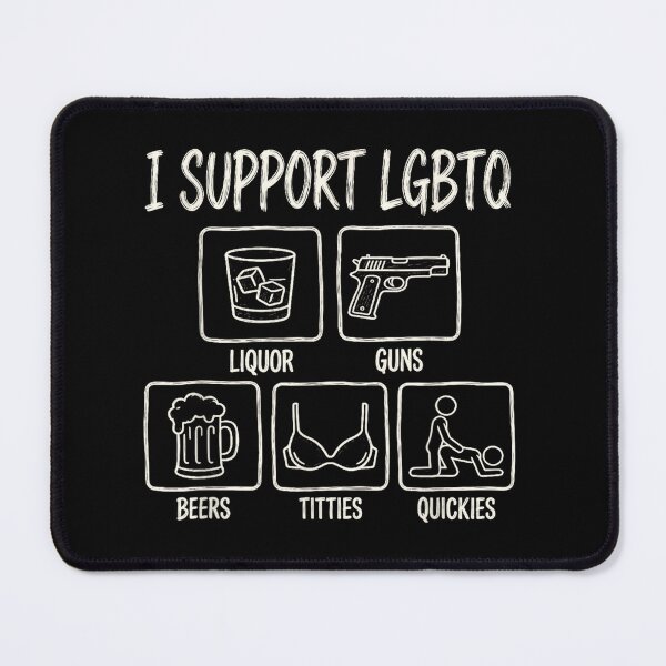 Item preview, I Support LGBTQ Liquor Guns Beers Funny Gay Pride Month designed and sold by Bralipse.