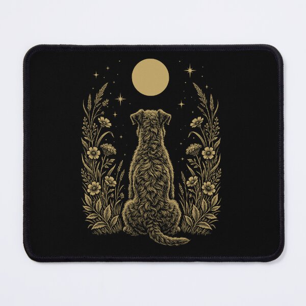 Item preview, Kerry Blue Terrier Moon Night Flower Minimalist Boho Dog Lover designed and sold by DoodleTortle.