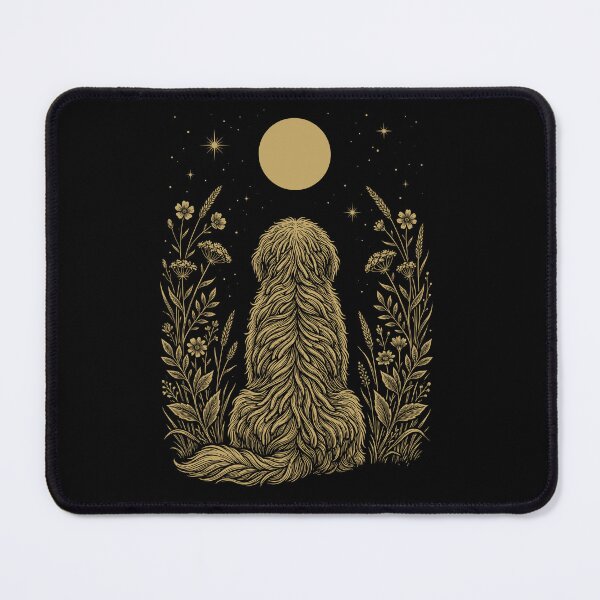 Item preview, Komondor Moon Night Flower Minimalist Boho Dog Lover designed and sold by DoodleTortle.