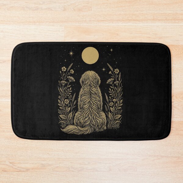 Item preview, Komondor Moon Night Flower Minimalist Boho Dog Lover designed and sold by DoodleTortle.