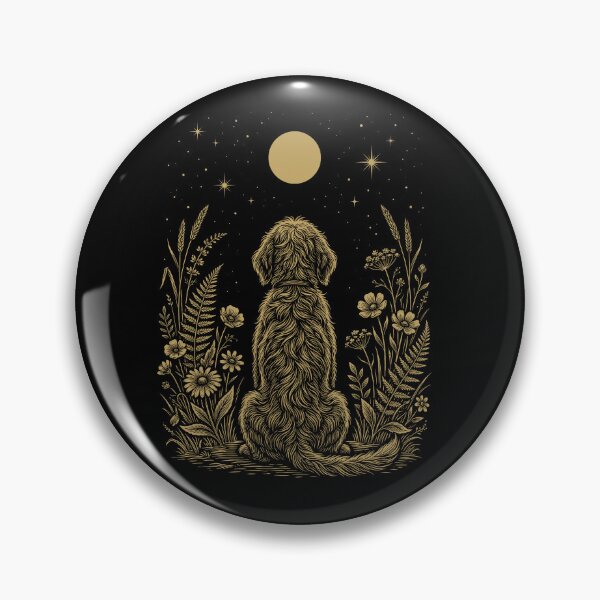 Item preview, Labradoodle Moon Night Flower Minimalist Boho Dog Lover designed and sold by DoodleTortle.