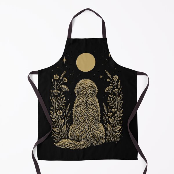 Item preview, Komondor Moon Night Flower Minimalist Boho Dog Lover designed and sold by DoodleTortle.
