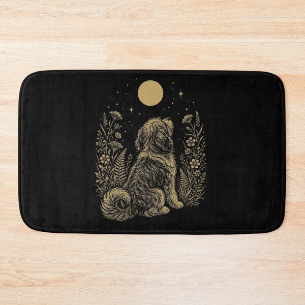 Item preview, Lowchen Moon Night Flower Minimalist Boho Dog Lover designed and sold by DoodleTortle.