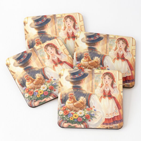 Item preview, Adorable Chicken and Flowers for Her designed and sold by M-Y-A-R-T-.